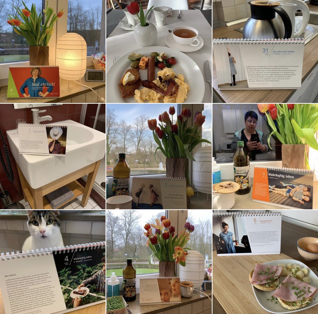 Wochenbild mit Frühstücksfoto und dem Kalender am Montag auf dem Hotelwaschbecken EGznPUQh.jpg-medium